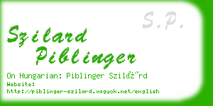 szilard piblinger business card